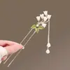 Pasador de Flor de Borla de Alta Gama para Niñas Nuevo Estilo Chinoiserie Antiguo Pasador Dinastía Han Accesorios para el Cabello Estilo Nacional Pasador Moderno con Flecos