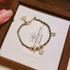 Pulsera de Cadena de Cuero Artificial con Flor de Zircón para Mujer, Moda Nicho Versátil, Pulsera Elegante de Lujo Ligero de Alta Gama