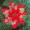 Decoración Navideña de 14 cm Polvo Dorado Flor de Navidad Polvo de Cebolla Guirnalda Accesorios Decoración Árbol de Navidad Accesorios Navideños Venta al por Mayor