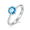 Anel Feminino Color Mosan Contas Braço Clássico Simples Seis Garras Moissanita Cor D 1 quilate Anel Venda Direta no Atacado
