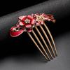 Peine de Metal para el Cabello con Pedrería, Perlas y Lazo, Accesorios para el Cabello de Moda, Peine de Cinco Dientes Moderno para Mujeres, en Stock con Envío Gratis