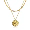 Collar de estrella de titanio y acero con galvanoplastia al vacío europea y americana de nicho, cadena de suéter apilada exquisita de alta calidad