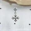 Aleación de Titanio Astmf-136 Colgante de Cruz con Garras de Fondo Redondo de Zirconia Hilo Interno de Titanio G23 Cabeza de Joyería de Zirconia