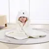 Toalla de Baño para Bebé de Dibujos Animados de Coral Fleece al por Mayor, Toalla con Capa de Baño Infantil Linda, Toalla Suave para Baño del Hogar