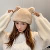 Sombrero Esponjoso de Nuevo Estilo para Niños Invierno Lindo Grueso Cálido Moda Estilo Extranjero Oreja de Panda Rojo Protección para las Orejas Imitación Piel Marta