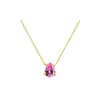 Collar de Diamantes de Colores Transfronterizo Henna para Mujer, Estilo Europeo y Americano, Lujo Ligero, Moderno, Versátil, Cadena para Clavícula de Circonita Colorida, En Stock