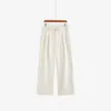 Pantalones casuales de pierna ancha con cintura elástica y cordón para mujer de talla grande, estilo otoño 2026, pantalones largos rectos holgados para mujer de talla grande, modelo NK1331