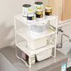 Estante de almacenamiento para encimera de cocina, soporte para ollas extensible, estante de almacenamiento multifuncional para microondas y olla arrocera para el hogar