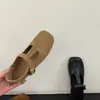 Zapatos de cuero simples de alta gama vintage, nuevo otoño 2026 moda francesa de gamuza con tira en T de corte bajo elegantes zapatos de vestir