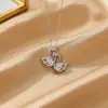 Colar Cruzado Europeu e Americano Popular de Moda Versátil Cisne Microincrustado, Design de Nicho de Luxo Leve, Corrente Elegante para Clavícula Atacado