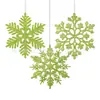 Decoraciones Navideñas de Copo de Nieve Nuevas Transfronterizas de 10 cm Polvo de Plástico Suministros para Decoración de Árbol de Navidad Colgantes