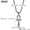 Colgante vintage de cruz de tres hojas con diseño de rosa nueva de estilo europeo y americano de Jinao, lleno de circonitas, accesorios de hip-hop para hombres y mujeres.