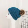 Chapéu de tricô com ponto de bolinha inverno quente bola de lã boné de lã boné monocromático atacado chapéu de curling ao ar livre