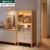 Mueble de Exhibición para Sala de Estar Estantería de Piso Estante de Almacenamiento Simple Armario de Almacenamiento Montado en Pared Integrado de Múltiples Capas Estantería de Almacenamiento para el Hogar