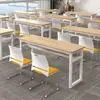 Mesas de Treinamento para Instituições Educacionais Escolares, Duas Lugares, Montáveis, Conjunto Simples Moderno de Mesa e Cadeiras, Mesa de Conferência, Mesa Longa