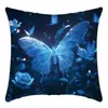 TEMU Funda de Almohada de Lino con Estampado de Mariposa 3D Imitación Color Retro Mariposa con Lentejuelas Brillantes