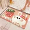 Tapete de entrada de banheiro imitação de caxemira com desenho de gato, tapete decorativo para casa, tapete de chão absorvente de água antiderrapante, disponível para atacado
