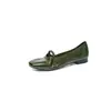 Sapatos de couro bovino de primeira camada de corte baixo para mulheres, sapatos de salto baixo, novo estilo outono, couro genuíno por dentro e por fora, bico redondo, sapatos Mary Jane com tira única