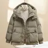 Chaqueta de Algodón para Mujer Corta 2026 Invierno Nuevo Estilo Coreano Holgada con Capucha Abrigo de Algodón Engrosado Chaqueta Elegante Versátil Chaqueta Acolchada de Algodón de Moda
