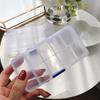 Práctico y conveniente joyero rectangular transparente, caja de almacenamiento de joyas, caja de clavos para orejas, caja de almacenamiento de joyas de 10 y 15 rejillas