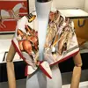 Novedad Primavera y Verano Estilo Francés 90cm Cadena de Carruaje de Caballos Bufanda Protectora del Sol de Viaje para Mujer Bufanda Cuadrada Grande Bufanda Bufanda de Seda Pañuelo para la Cabeza