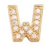 K62 Accesorios populares europeos y americanos letra latón circón chapado en oro de 18 quilates colgante pequeño collar colgante