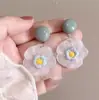 Brincos de Argola Coloridos Contrastantes de Verão para Mulheres Design de Nicho Brincos Circulares Primavera e Verão Novos Brincos Dopamina Exagerados
