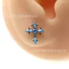 Aretes de Titanio F136 Cruz de Espina Zirconia, Aretes de Cartílago, Piercings de Labio, Rosca Interna 0.9mm Joyería para Piercings Corporales