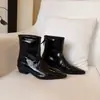 828-9 Botas de Moda para Mujer de Piel Genuina Nuevas, Estilo Británico Elegante, Cómodas, Brillantes y Atractivas Botas para Mujer
