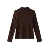 Camiseta de manga comprida, gola alta, forrada com fleece, grossa, para outono e inverno, feminina, corte justo, cor sólida, base de veludo alemão, top interno casual