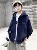 Jaqueta Masculina Primavera e Outono 2026 Novo Estilo para Crianças Maiores, Blusa com Capuz de Outono, Moletom Masculino de Outono, Cardigã Tendência