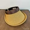 Sombrero de Paja de Ala Ancha de Moda con Bordes Enrollados, Diseño de Parte Superior Abierta, Sombrero de Paja con Banda para la Cabeza para Mujer, Sombrilla Japonesa con Protección UV para Salidas