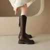 Botas Nuevas para Mujer Otoño/Invierno Suela Gruesa Para Personas Bajas Apertura en V Aumentadoras Botas Martin Estilo Británico Gruesas para Pierna Botas de Jinete