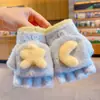 Luvas de Meio Dedo para Bebê Outono e Inverno Bebê Quente Dobráveis Tricô com Dedos de Fora Menina Dedo Desenho Animado 2024 Novo