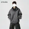Sudadera con capucha de peso pesado estilo americano para otoño e invierno, unisex, diseño versátil de bloques de color, corte holgado, chaqueta deportiva con cremallera, prenda de abrigo de alta costura