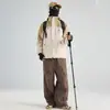 Forro Térmico de Grafeno Negro Dorado Tres en Uno Chaqueta de Forro Polar Casual al Aire Libre para Montañismo Pareja