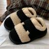 Sapatos Birkenstock Retrô para Mulheres, Outono e Inverno, Forrados com Lã, Quentes, Sola Grossa, Aumenta a Altura, Sapatos de Algodão com Velcro, Botas de Neve para Exterior, Sapatos Peludos