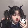 Horquilla con alas de murciélago Deviruchi negras, linda y suave diadema japonesa para Halloween