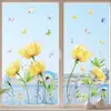 Pegatinas de Pared de Fondo de Flores y Mariposas Acuarela para Sala de Estar, Dormitorio, Habitación Infantil, Decoración del Hogar, Transfronterizo, Extraíble Mup2066