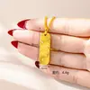Popular Collar Imitación Oro Arena Vietnamita, Nuevo Estilo Palacio Hielo Triturado Forma Rectangular Cuadrada ## Joyería Colgante de Riqueza