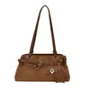 Bolso de hombro transfronterizo estilo motocicleta, bolso retro de gamuza para debajo del brazo, gran capacidad, bolso de mano para el día a día, venta al por mayor personalizada de bolsos para mujer