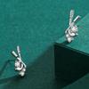 Pendientes de Plata de Ley s925 Pendientes de Hockey del Joker Estilo Coreano Celebridad de Internet Simples Elegantes Joyería para Orejas ins