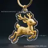 Llavero Personalizado de Imagen de Cómic de Animales Langosta Ciervo León Lámina de Oro Puro Regalo de Aniversario Souvenir