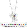 Collar cuadrado con forma de corazón de melocotón y piedra de doce cumpleaños transfronterizo europeo y americano, colgante de moda para mujer que combina con todo, cadena de clavícula personalizada al por mayor