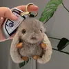 Conejo de Orejas Grandes Peluche de Imitación de Visón Lindo Conejito Muñeco para Colgar en Bolso Llavero de Coche Colgante de Conejo de Jade