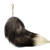 Colgante de pelo de zorro de 30 cm para Halloween, cola de zorro azul plateada, accesorio de piel auténtica, colgante para bolso de mujer