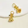 Colgante de Oro de 14K que Conserva el Color Incrustado con Corazón de Zirconio Lazo Navideño Campana Varita Mágica de Sailor Moon Combinación de Cristales DIY