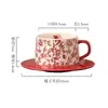Conjunto de Xícara e Pires de Café Rosa Vintage, Xícara para Chá da Tarde, Caneca de Designer de Alta Estética para Uso Doméstico, Popular Online