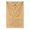Juego de Collares Apilables de Acero Inoxidable de 12 Constelaciones Tendencia Europea y Americana Transfronteriza con Tarjeta Collar de Constelación Venta al por Mayor