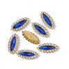 Olho de cavalo longo flor dupla costurada à mão diamante girassol fivela strass garra broca acessórios de roupas faça você mesmo acessórios acessórios